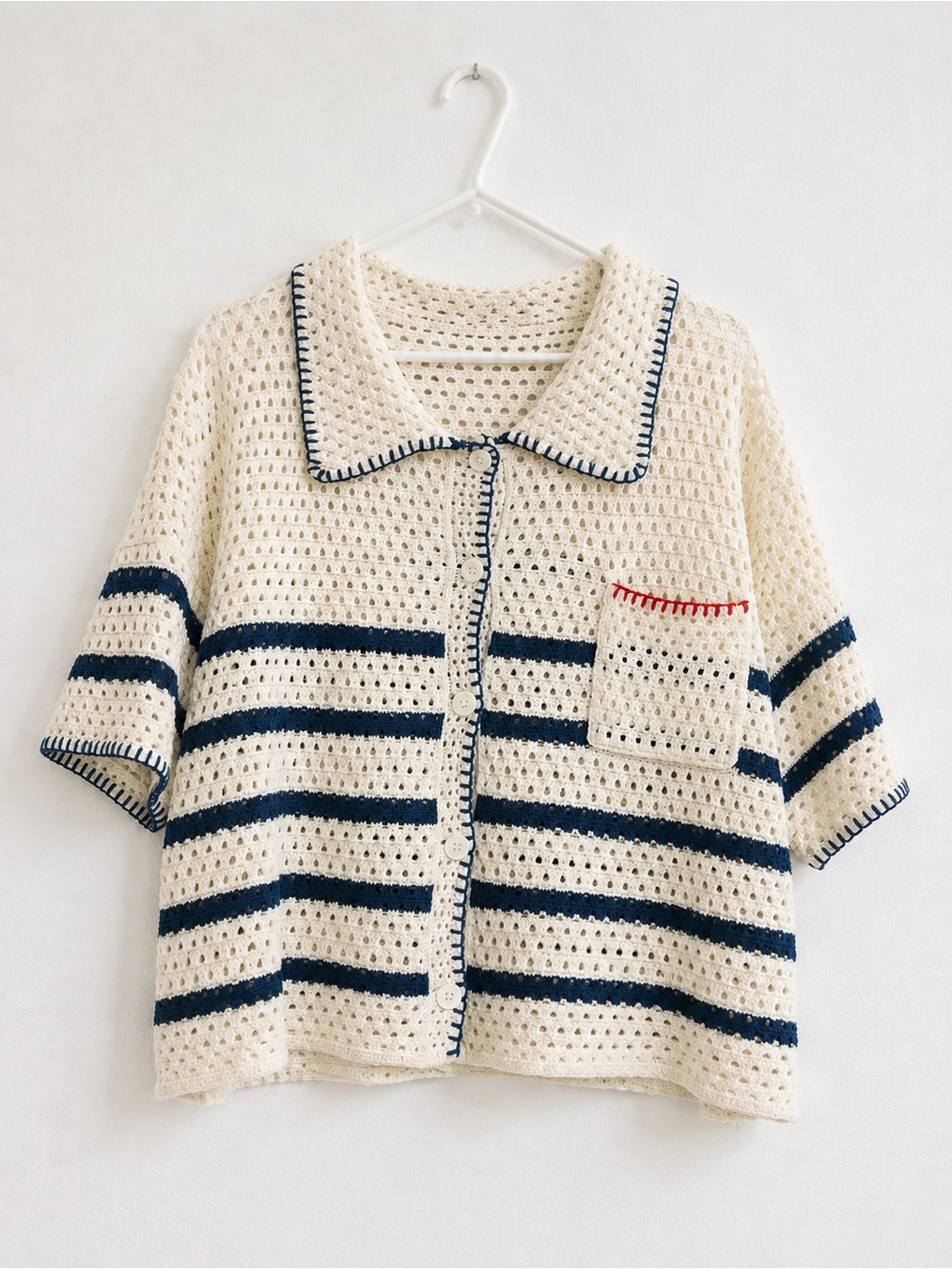 Women's 4XL Cider Crochet Cropped Sweater